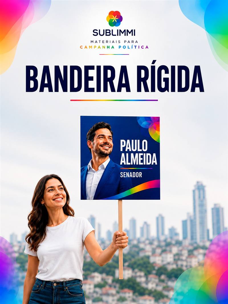 Bandeira rígida com cabo para campanha política