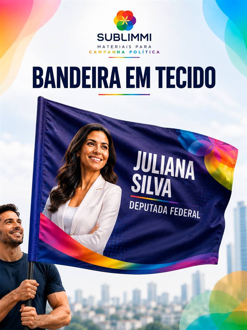 Bandeira em tecido personalizada para campanha