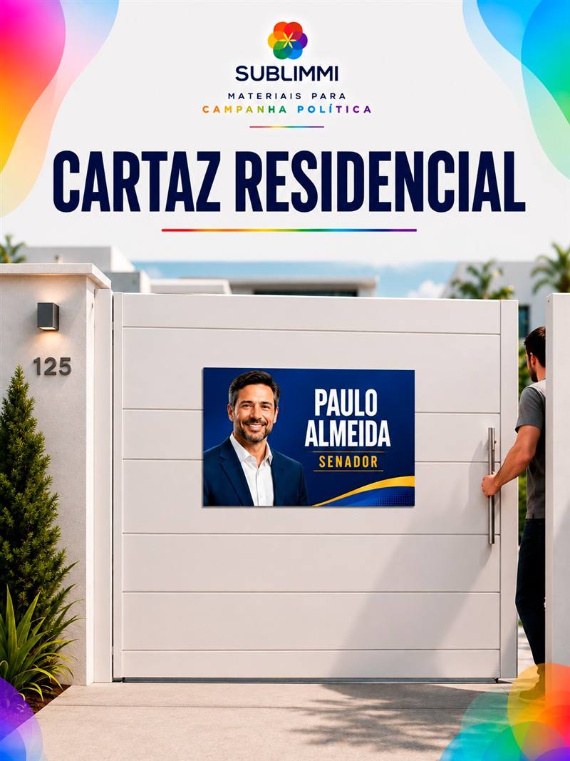 Cartaz residencial para campanha política