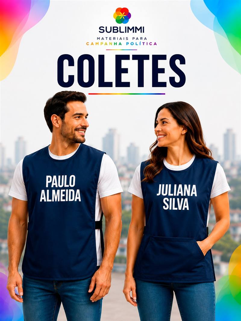 Coletes personalizados para equipe de campanha