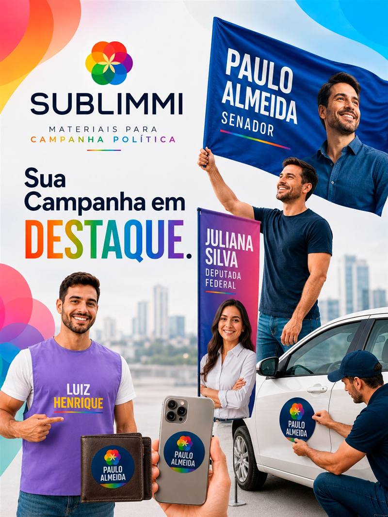 Materiais personalizados Sublimmi para campanha política