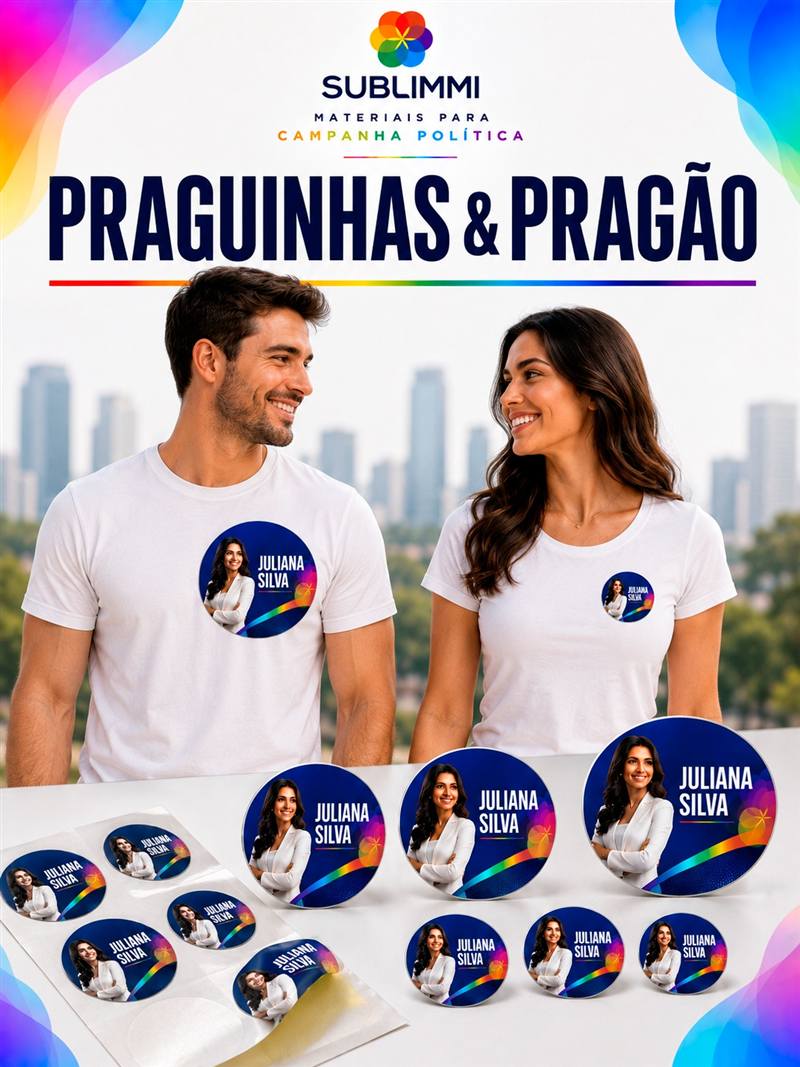 Praguinhas e pragão personalizados para campanha política