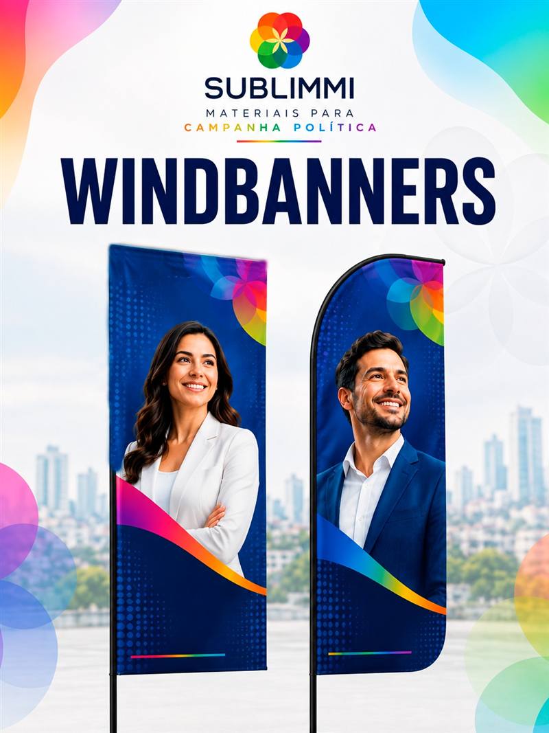 Windbanners personalizados para campanha